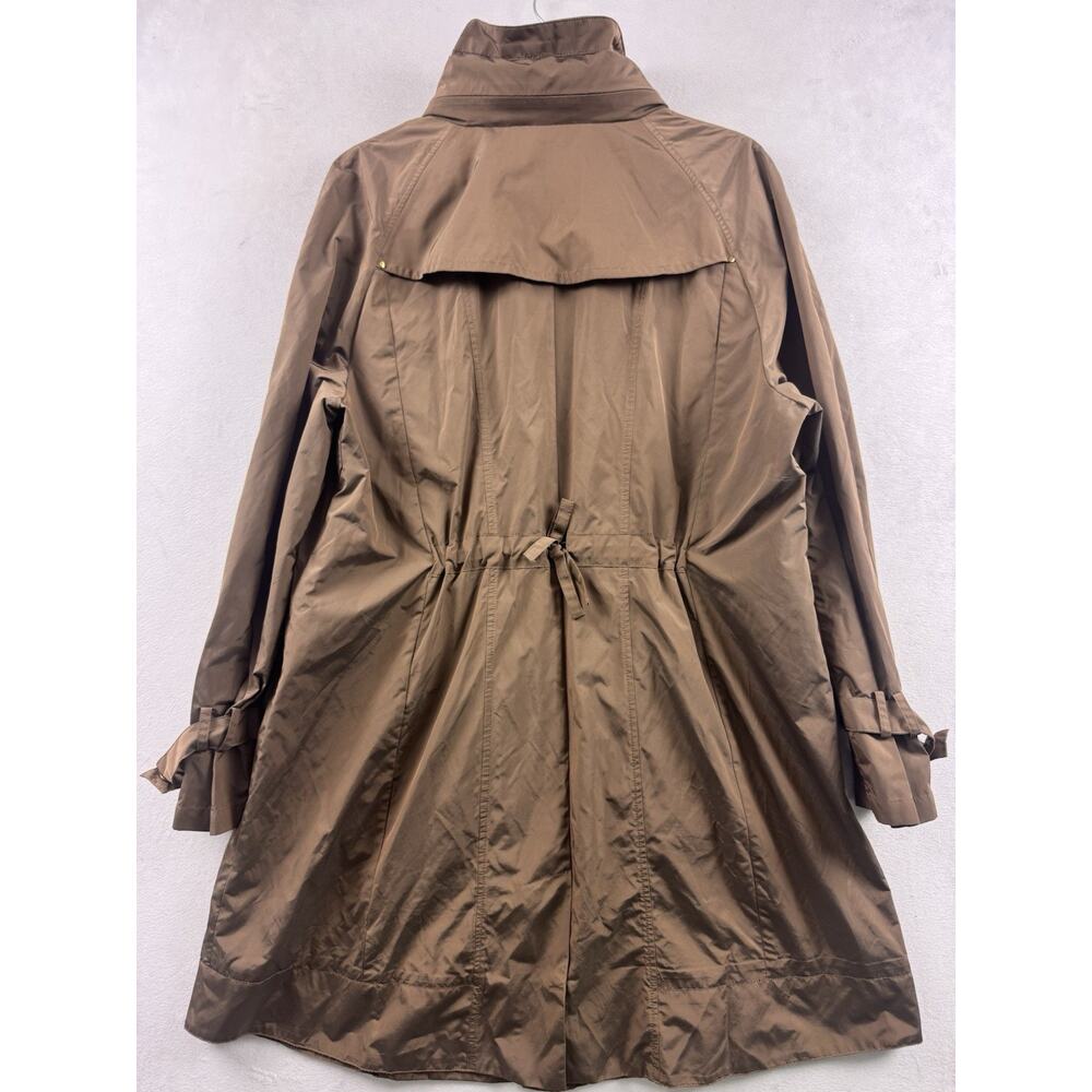 Cole Haan Women’s Taupe Hooded Raincoat Lightweight Mock Neck Jacket XL - Picture 11 of 16